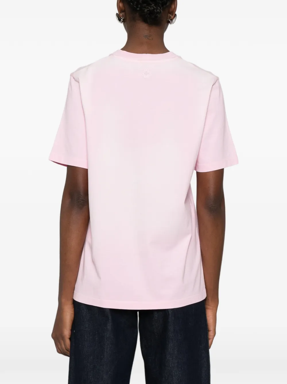 Maje Katoenen T-shirt met borduurwerk Roze