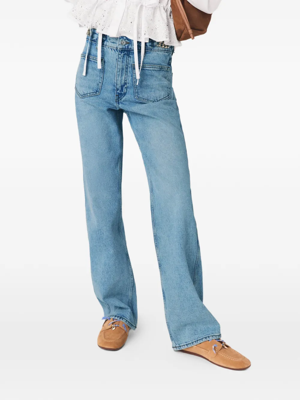 Maje Flared straight jeans Blauw