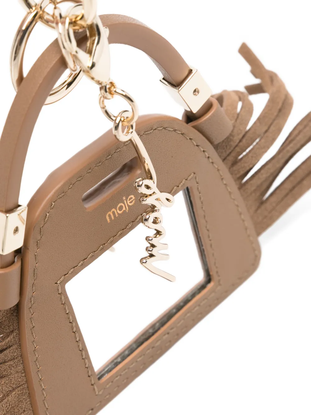  Maje Tassel Mirror Keyring - Brown 