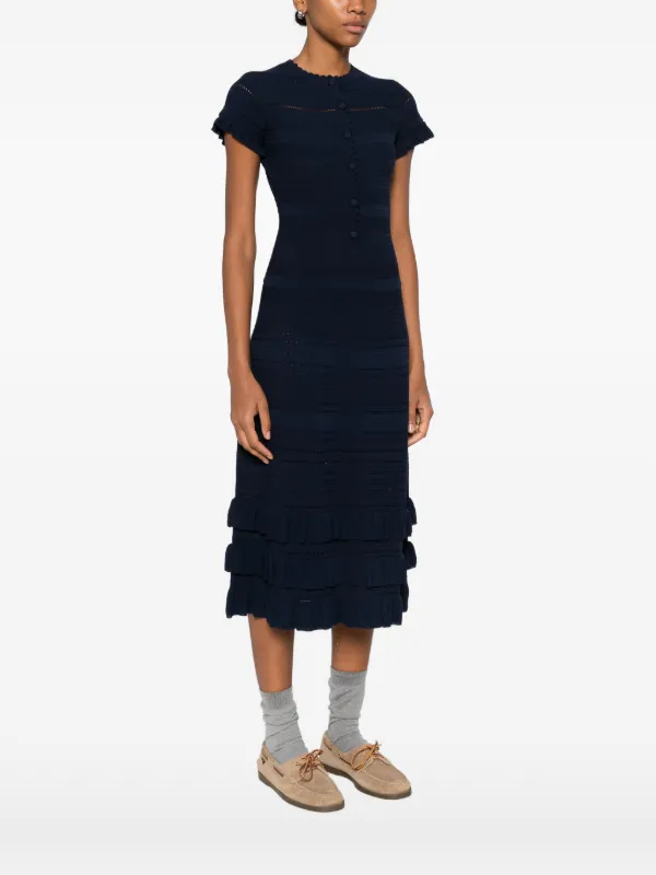 blue maje dress Maje ruffled maxi dress