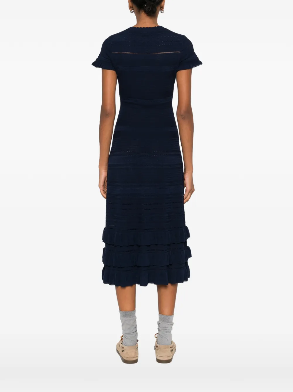 Maje Midi-jurk met korte mouwen Blauw