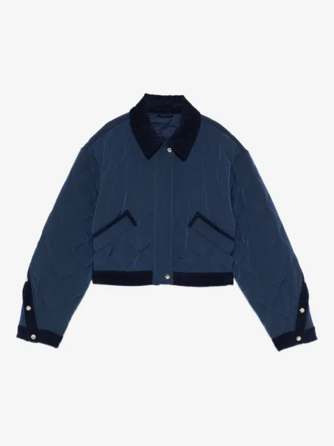 Maje quilted jacket with velvet details