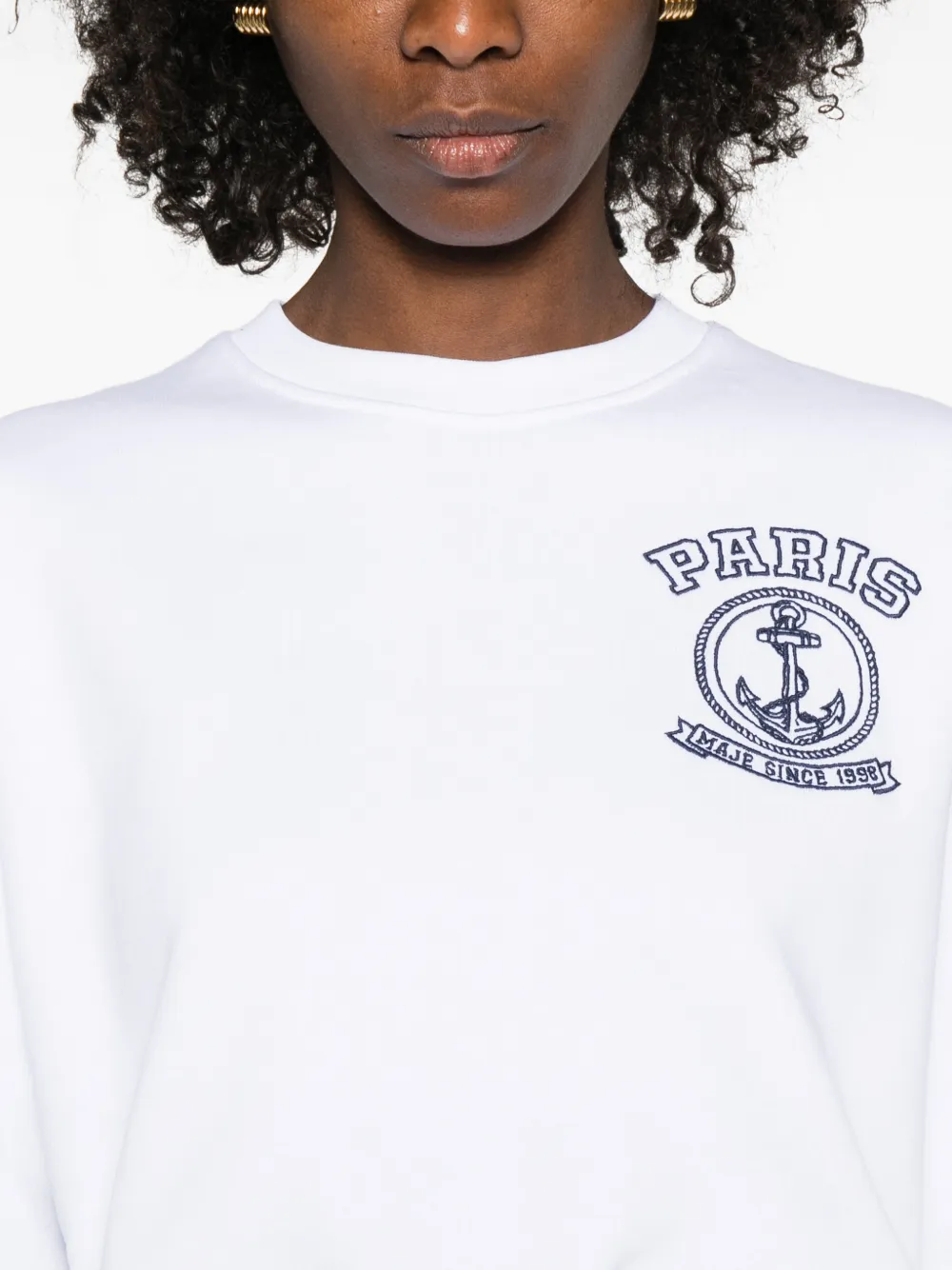 Maje blouse met patroon Wit