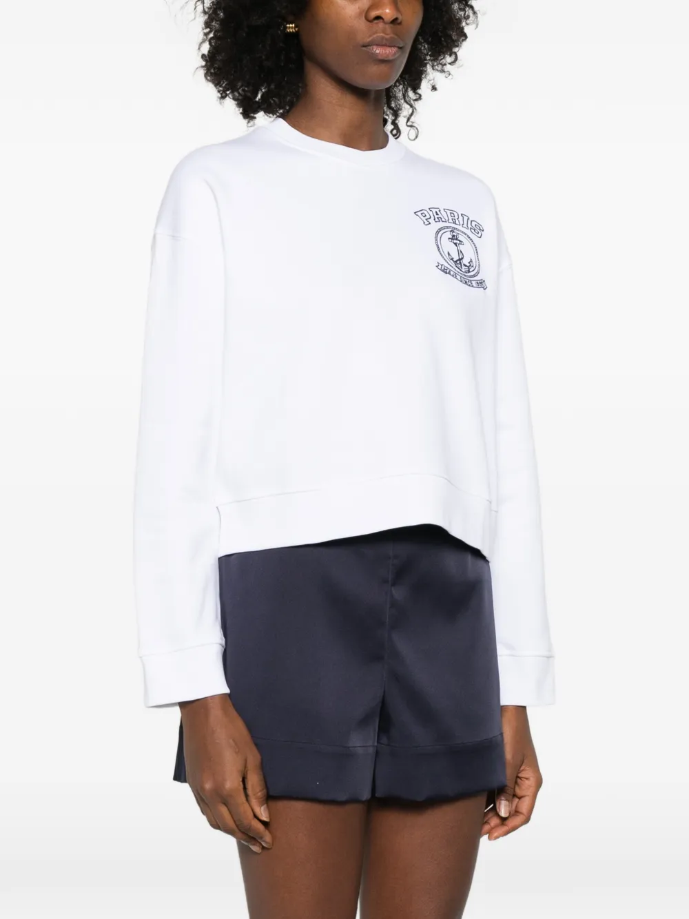  Maje Embroidered-motif Sweatshirt - White 