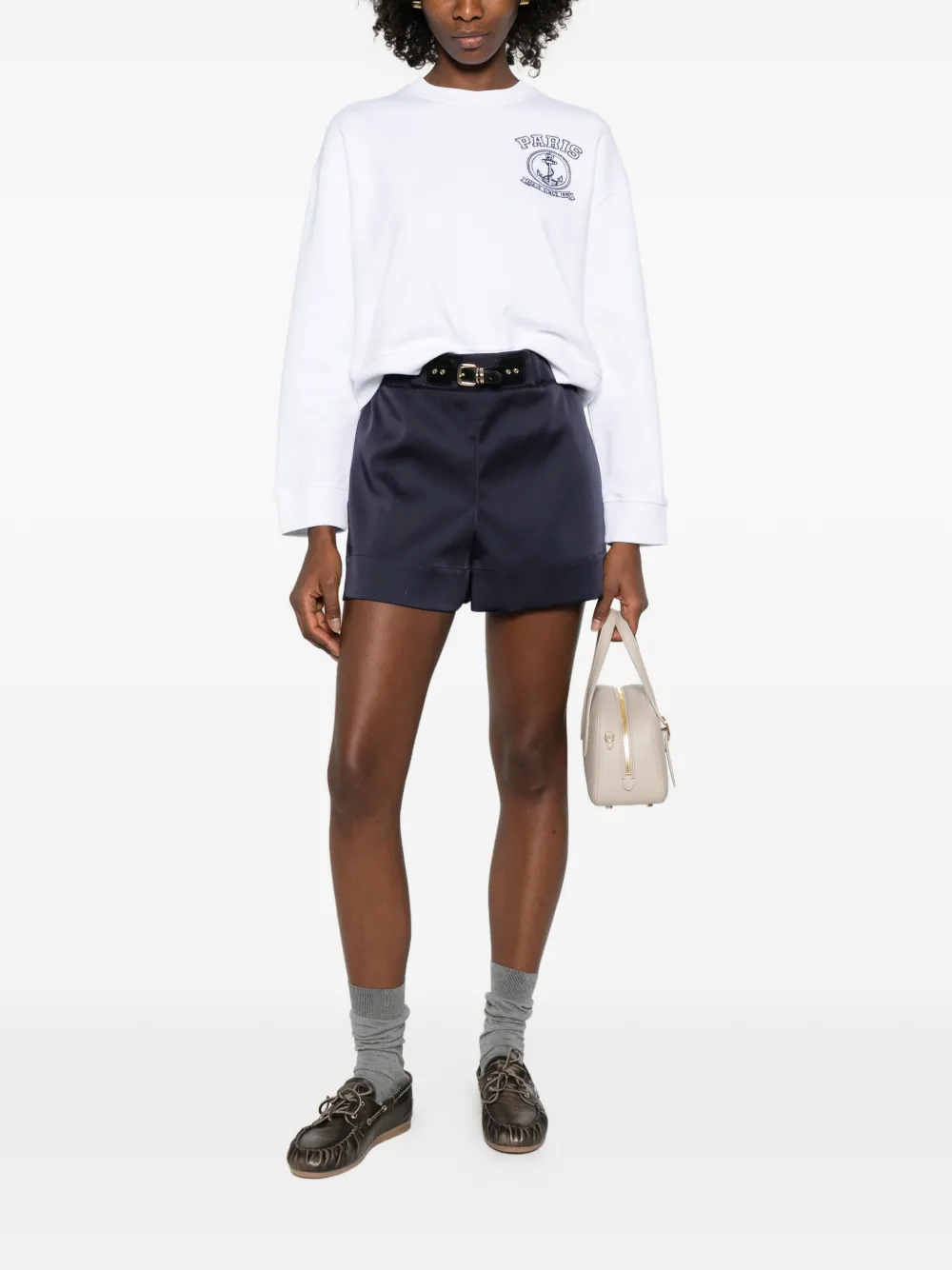  Maje Embroidered-motif Sweatshirt - White 