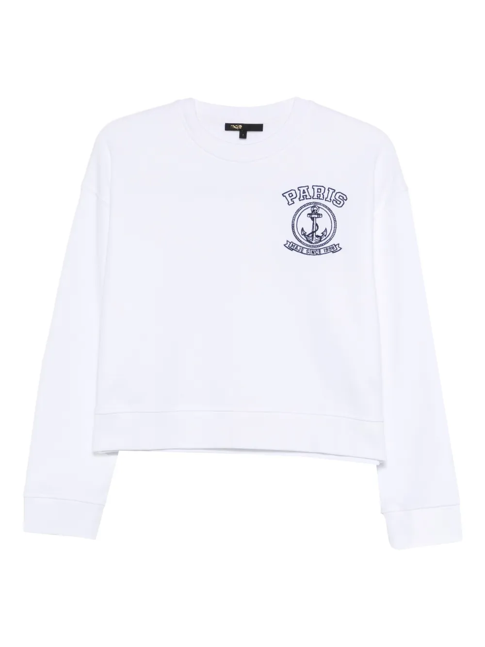 Maje Felpa con ricamo - Bianco