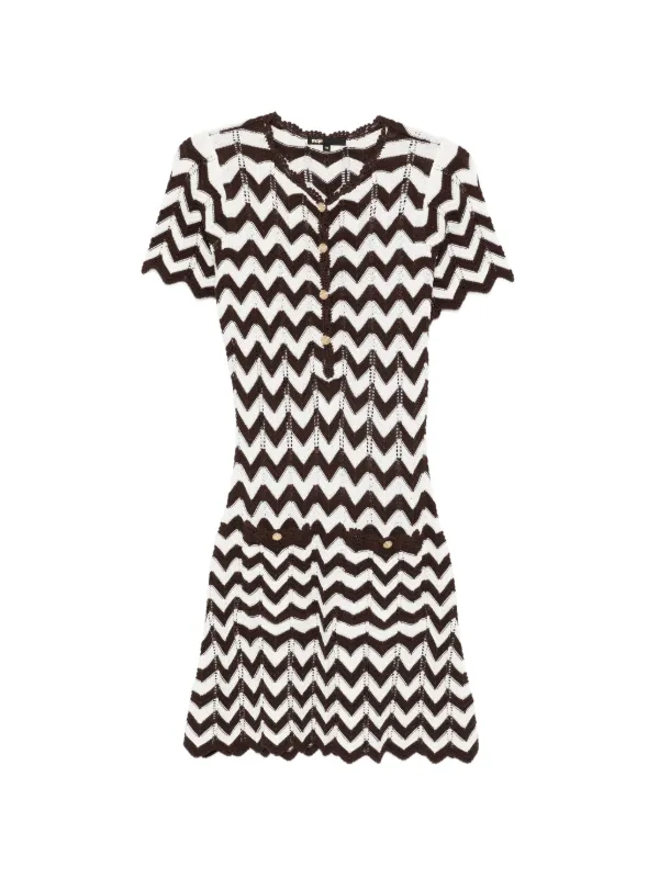 short chevron dress IBKUL Periwinkle Robin Chevron UPF50+ Short Sleeve Dress - Periwinkle Multicolor