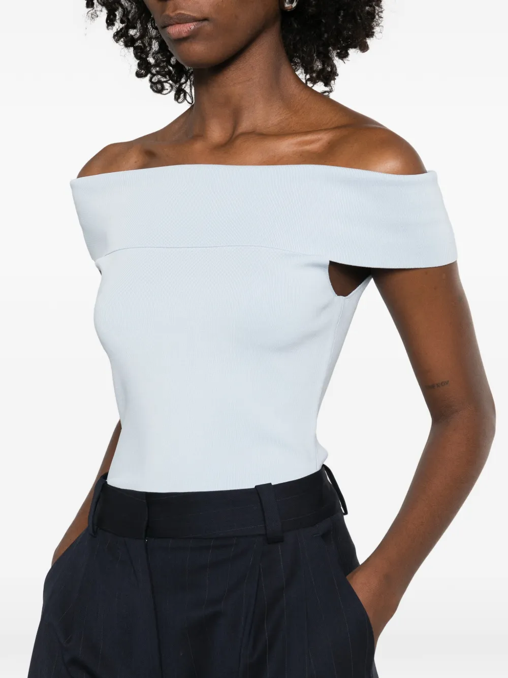 Maje Off-shoulder top Blauw