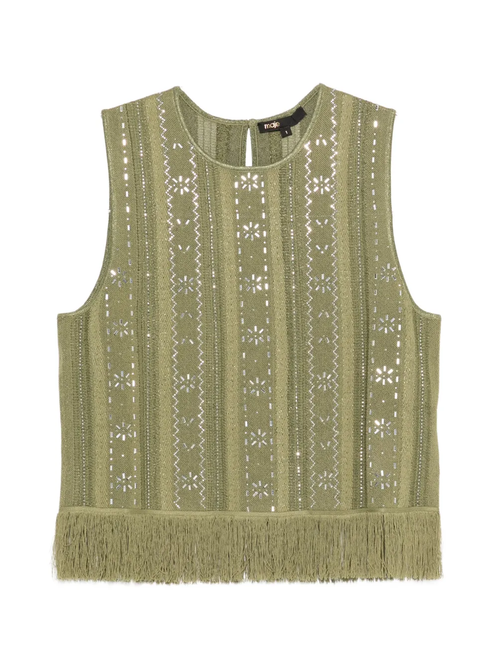 Maje fringed floral top - Verde