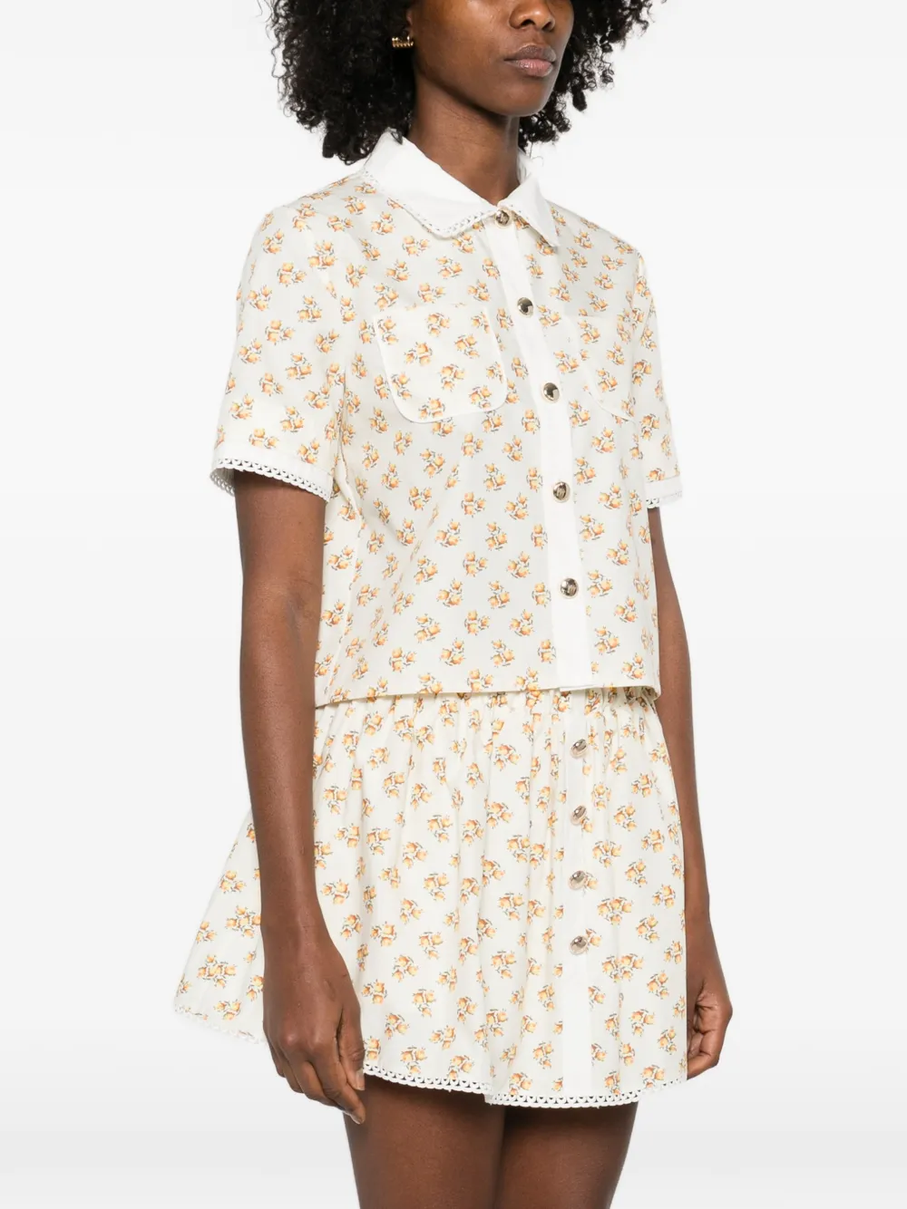  Maje Floral Shirt - Neutrals 