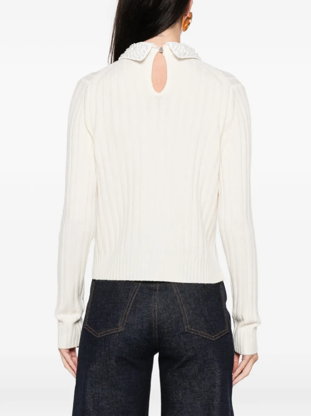Beaded-Collar Sweater