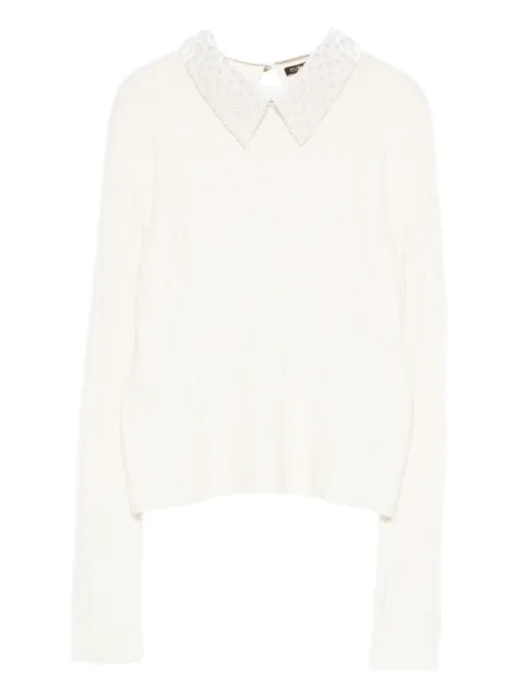 Maje beaded-collar sweater