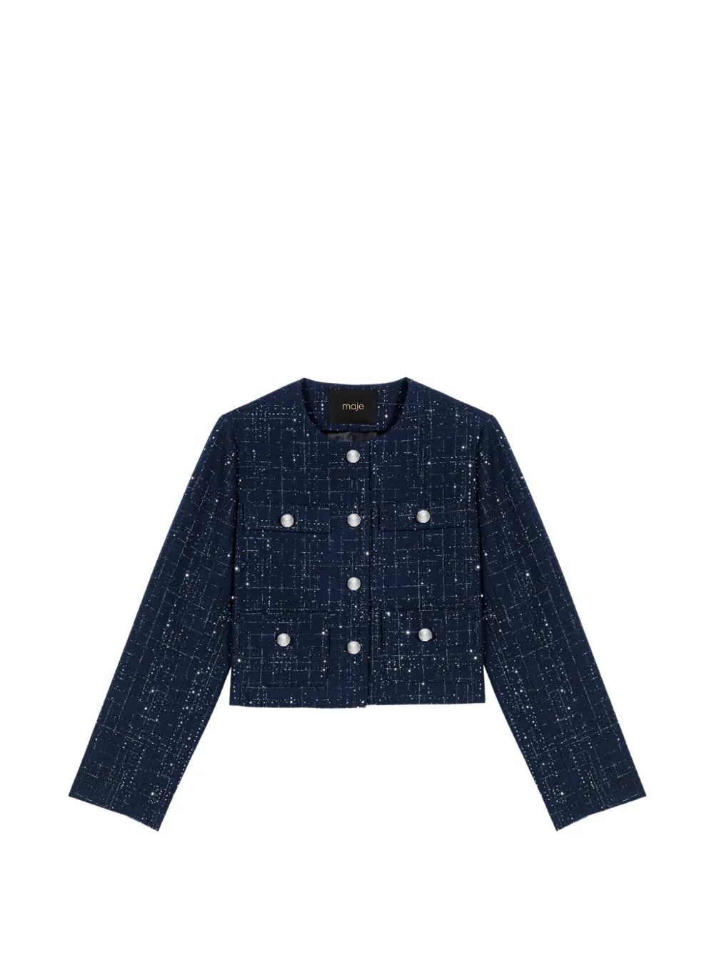 Maje buttoned tweed blazer - Blu