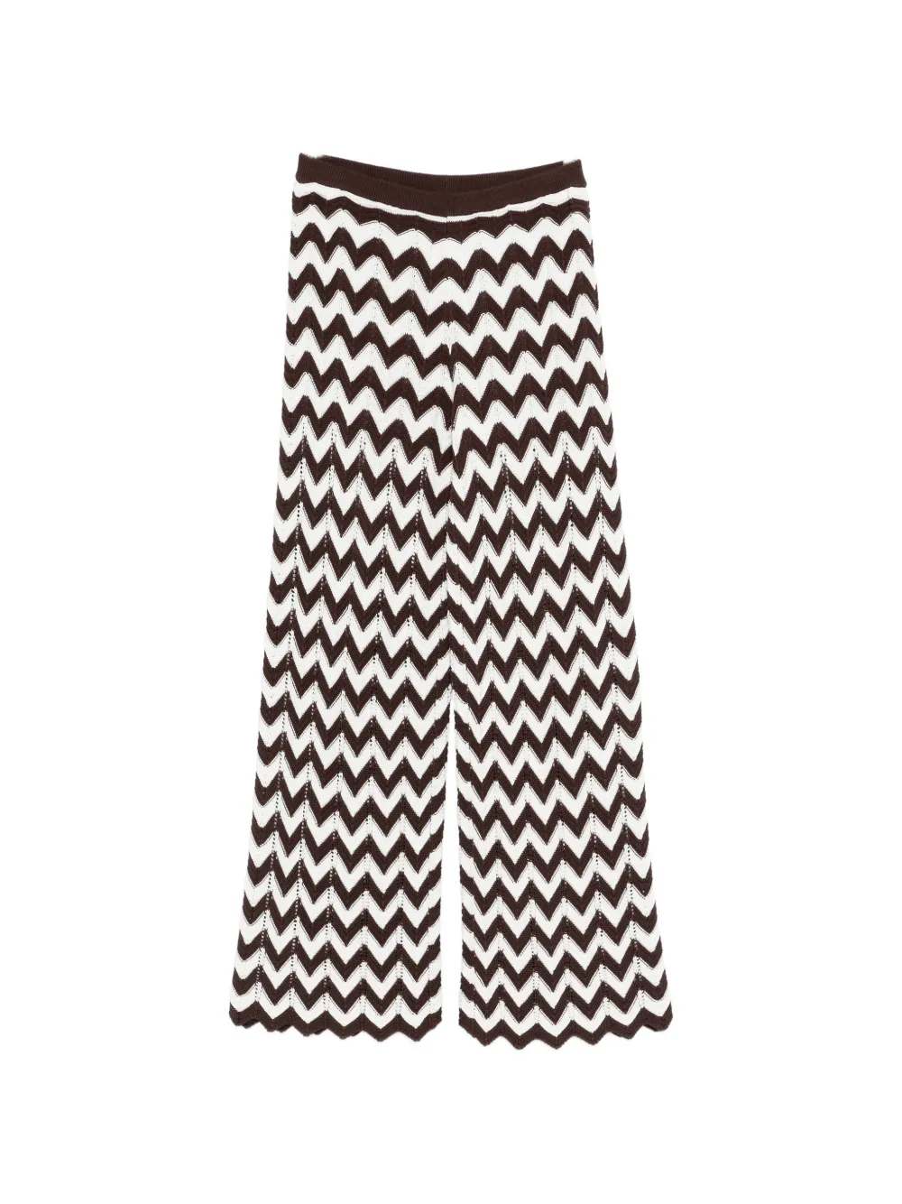 Maje zig zag straight trousers - Marrone