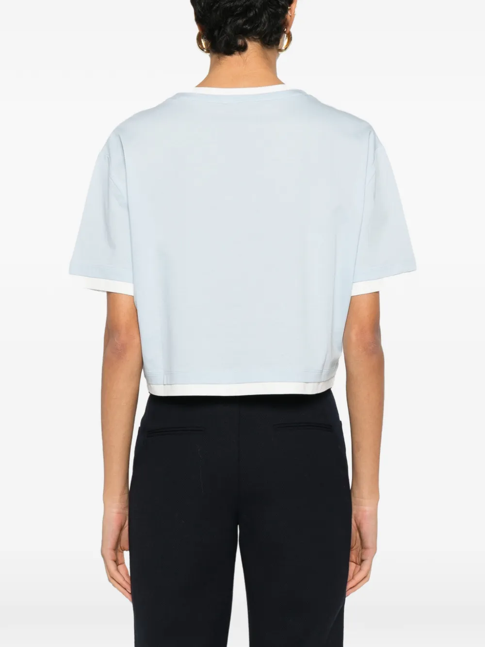 Maje T-shirt met geborduurd logo Blauw