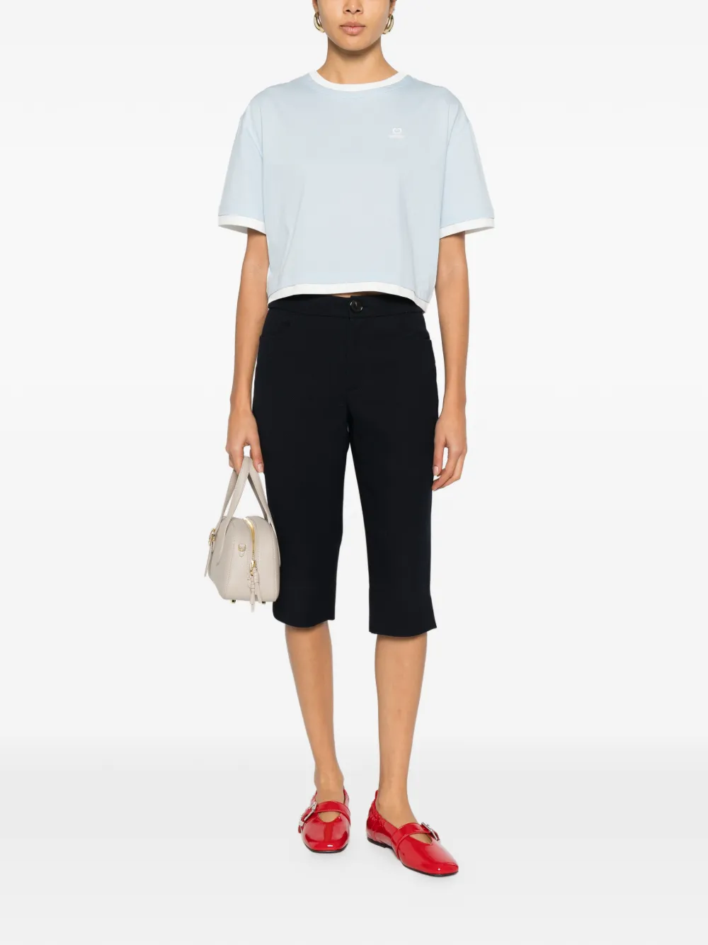  Maje Logo-embroidered T-shirt - Blue 