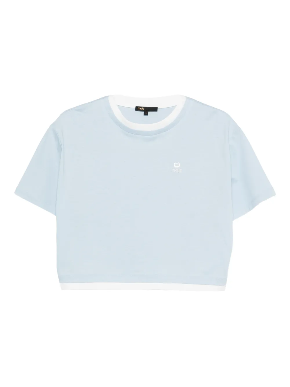 Maje logo-embroidered T-shirt - Blu