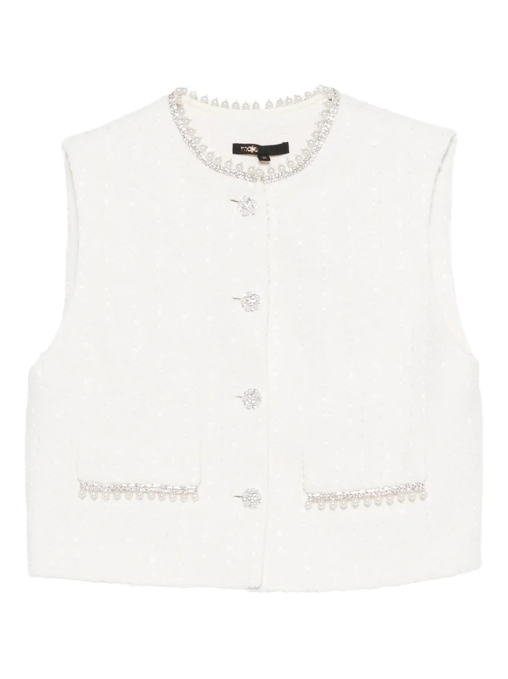Maje crystal-embellished vest - Toni neutri