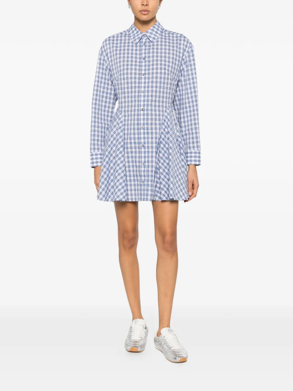 Maje Check-pattern Mini Dress - White 