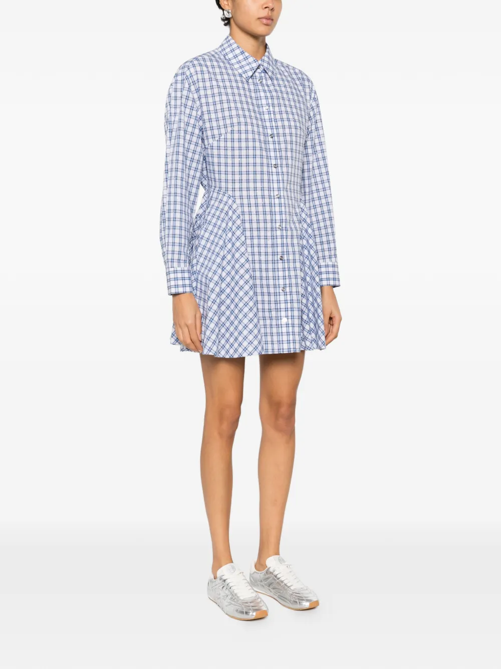  Maje Check-pattern Mini Dress - White 
