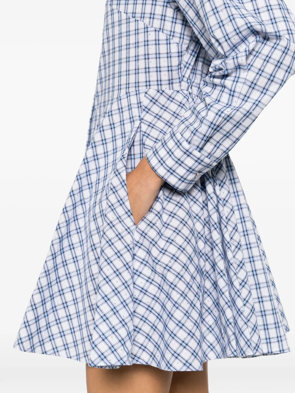 Maje Geruite mini-jurk Wit