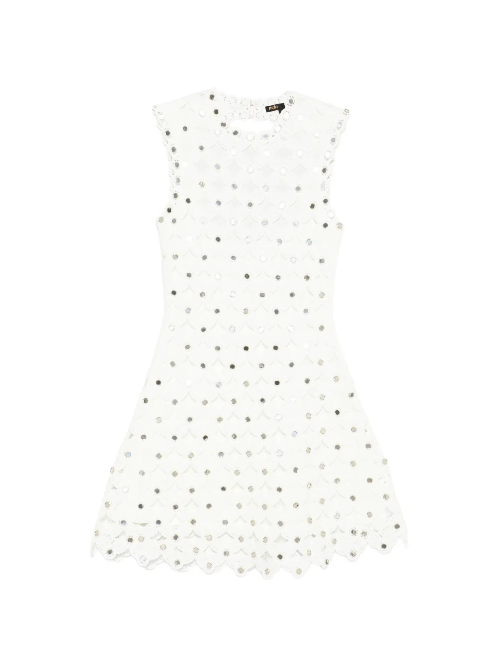 Maje scallop sequins mini dress - Bianco