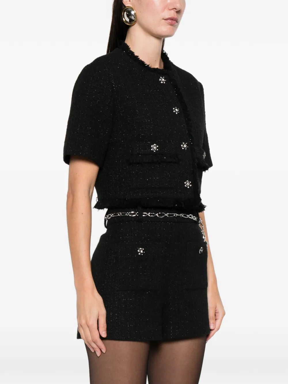 Maje Fringed-embellished Jacket - Black 