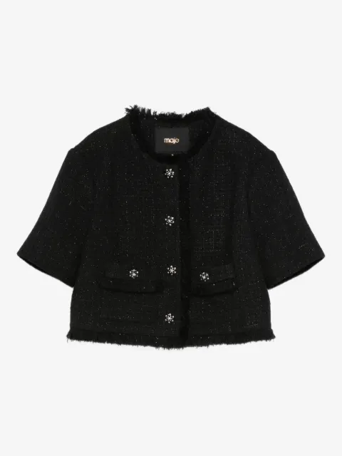 Maje short shiny tweed jacket