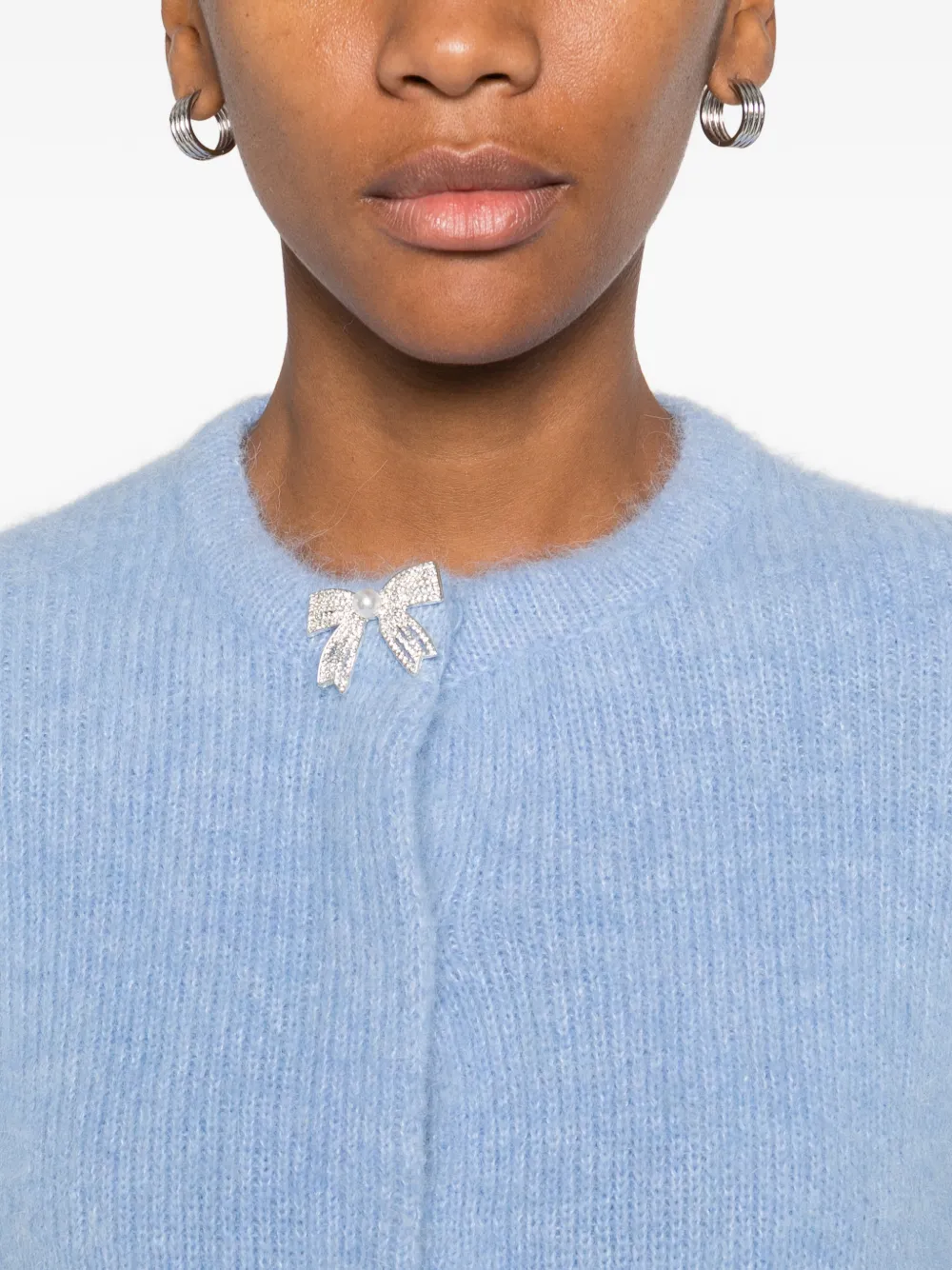 Maje Vest met verfraaide strik Blauw