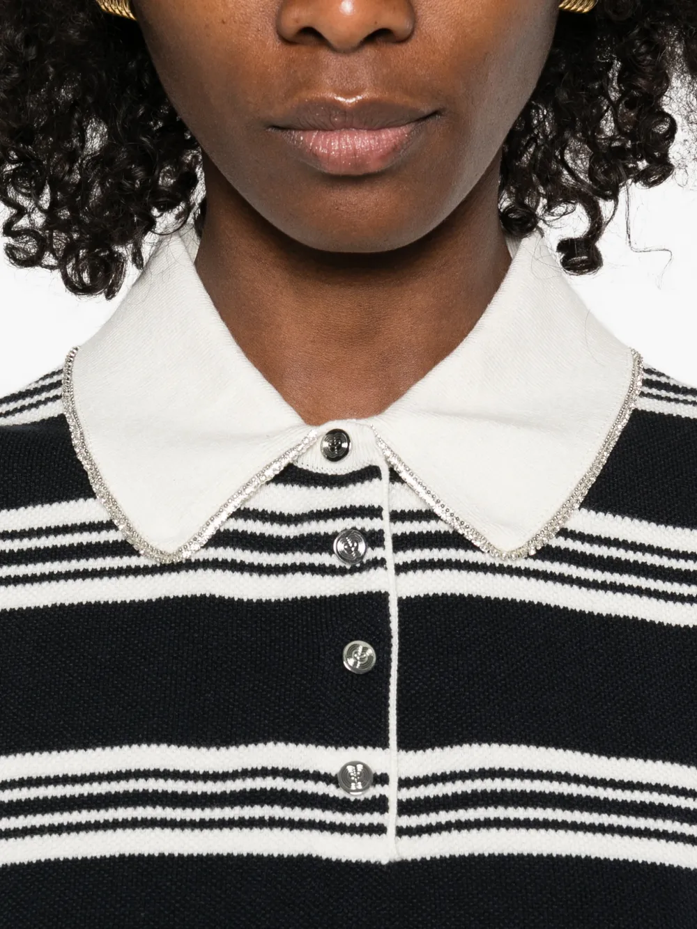 Maje Gestreepte polotop Blauw