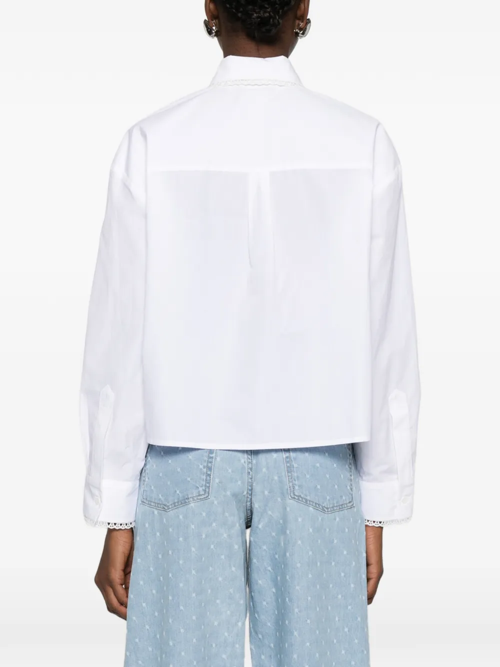 Maje Blouse met gehaakte kraag Wit
