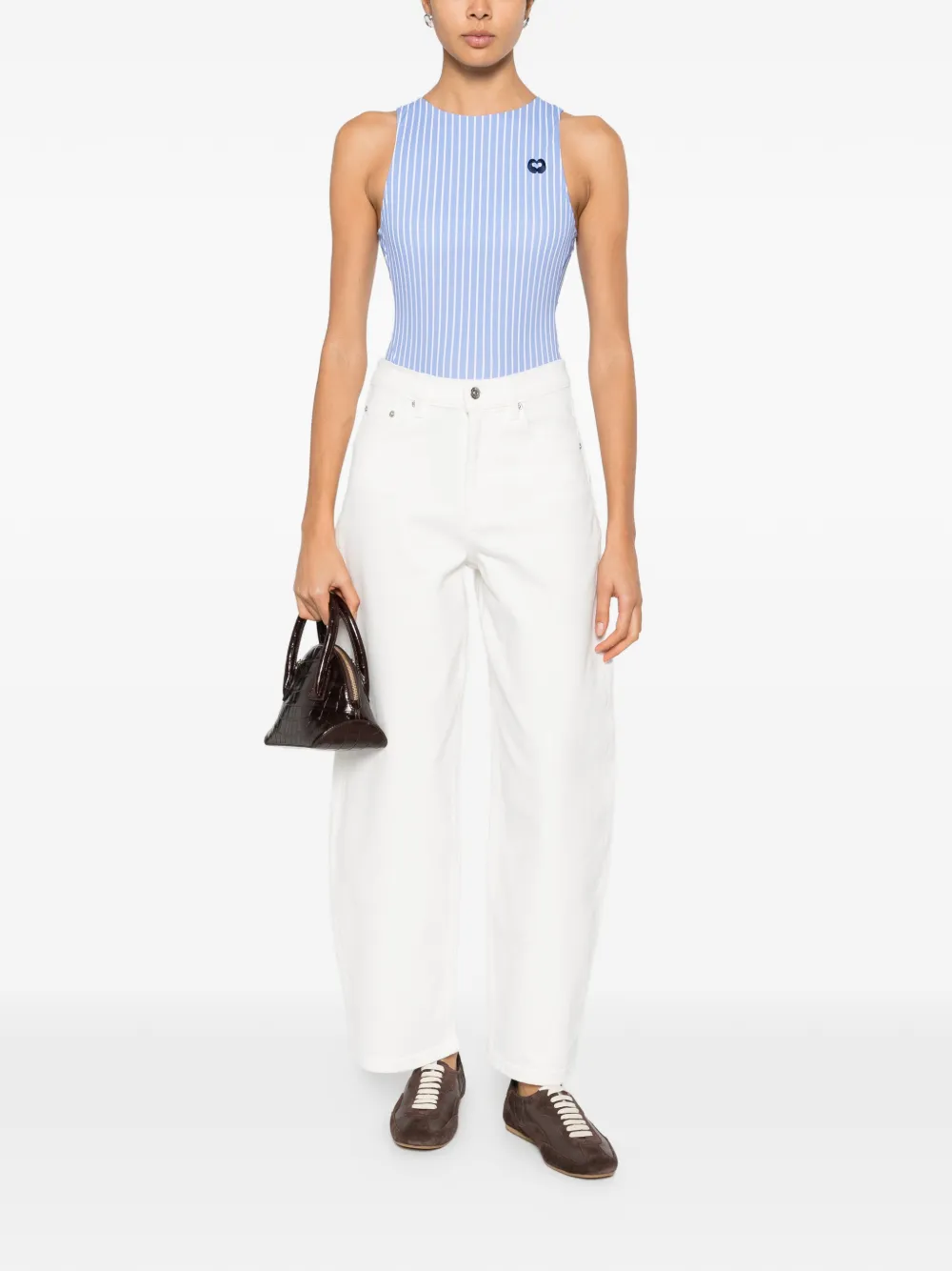 Maje Gestreepte body Blauw