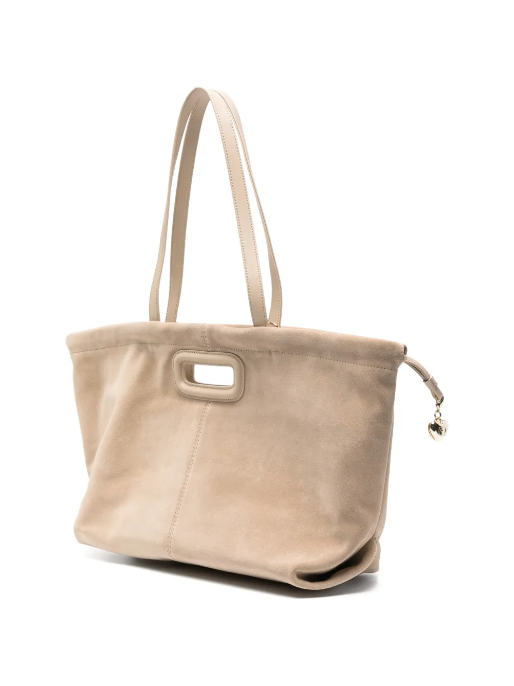 Maje Cutout Leather Shoulder Bag - Neutrals 