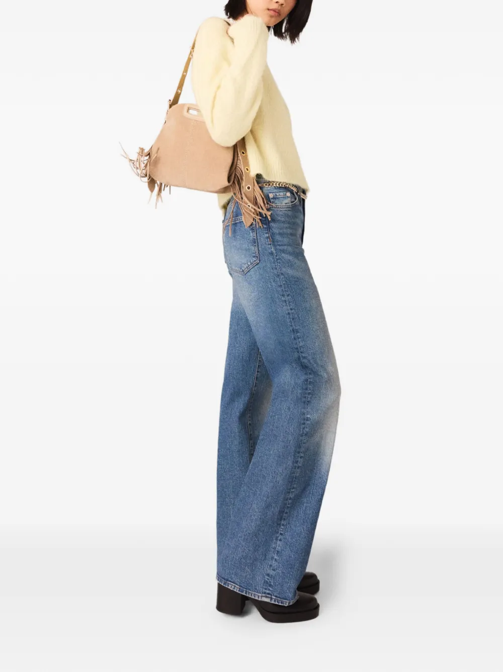 Maje Jeans met kettingriem en vervaagd effect Blauw