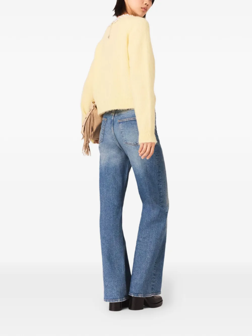 Maje Jeans met kettingriem en vervaagd effect Blauw