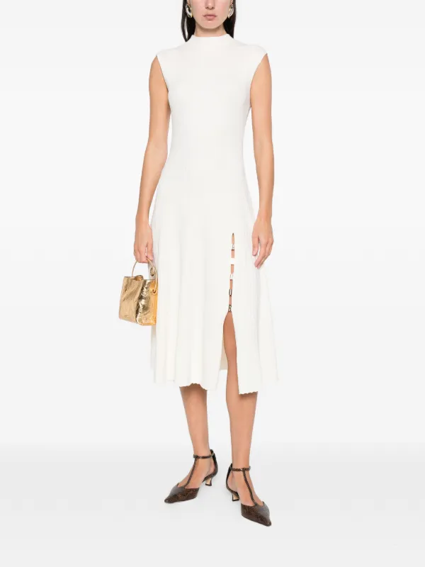 slit ribbed dress Rib-Knit Slit Sweater Dress