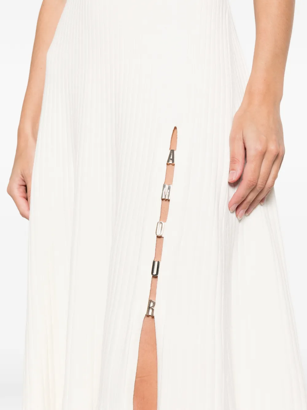 Maje Amour ribgebreide midi-jurk Wit