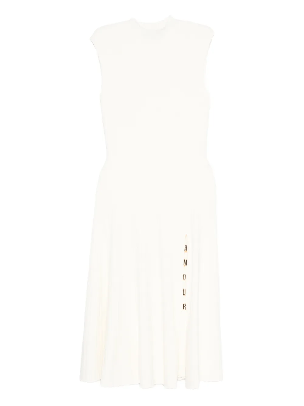 Maje robe mi-longue Amour en maille nervurée | blanc | Image 1