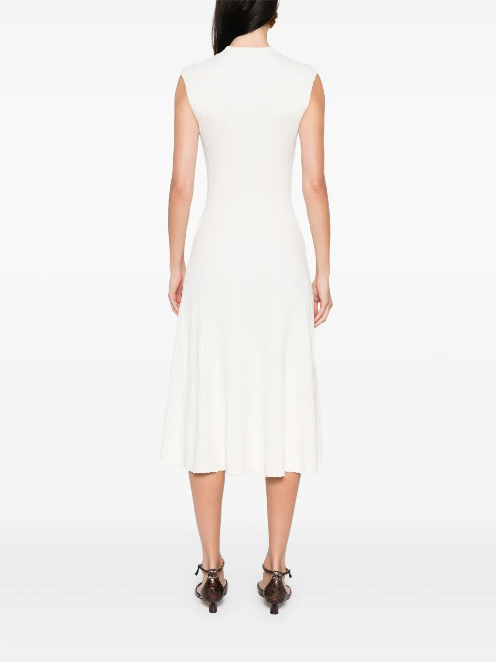 Maje Amour ribgebreide midi-jurk Wit