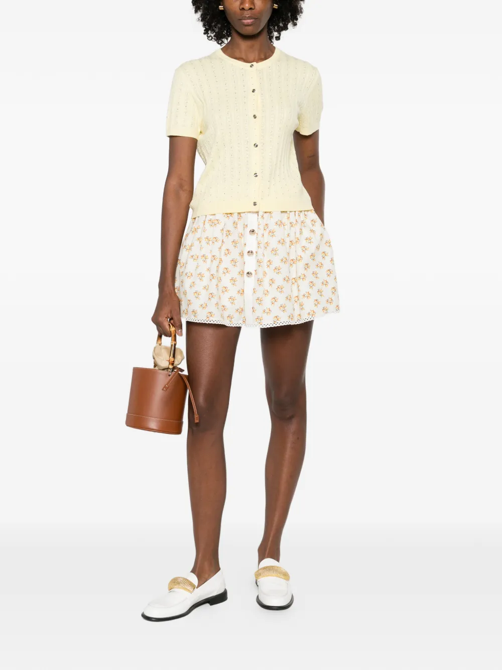  Maje Buttoned Short-sleeve Cardigan - Yellow 