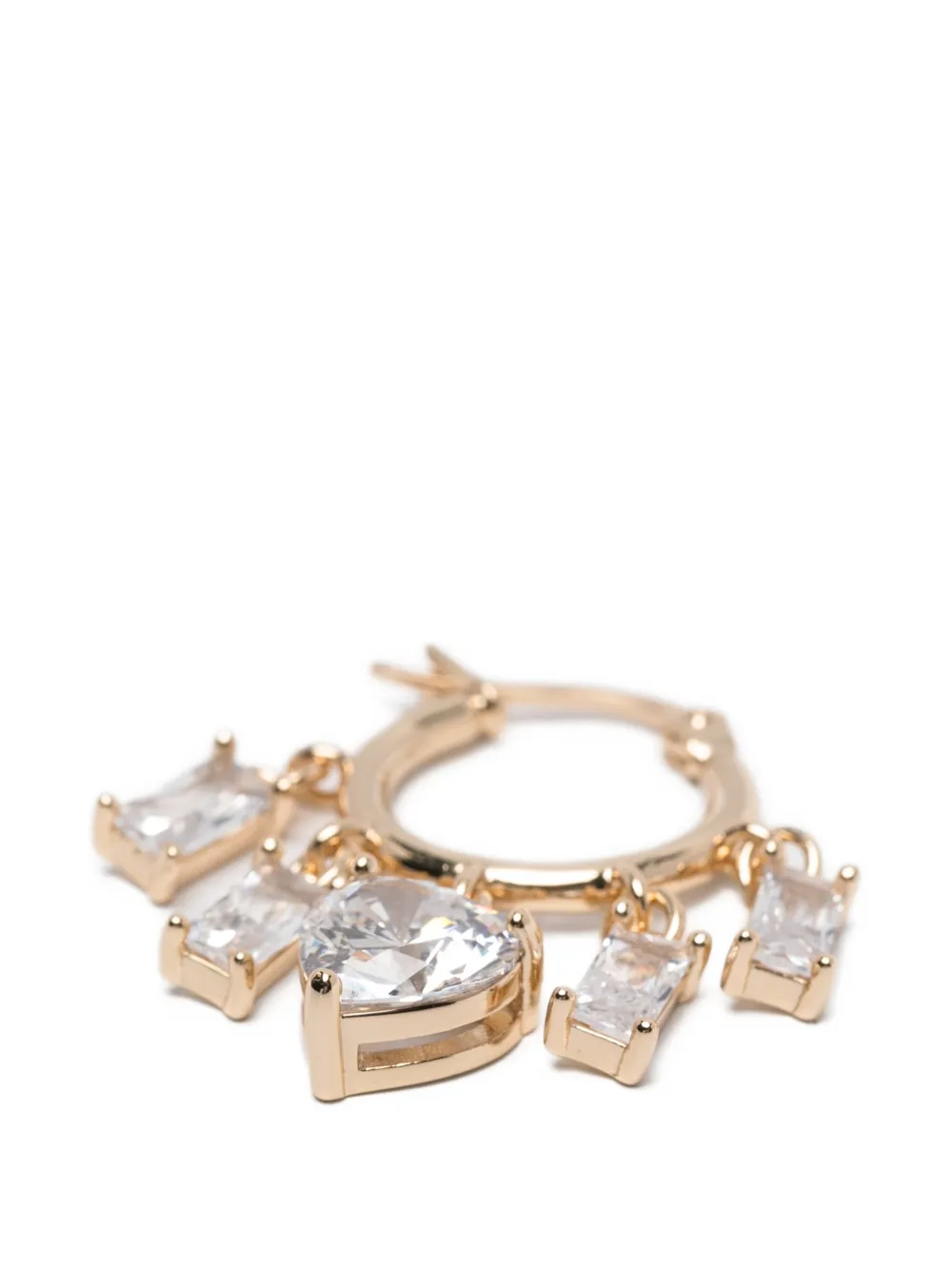 Heart Zirconia Brass Earrings