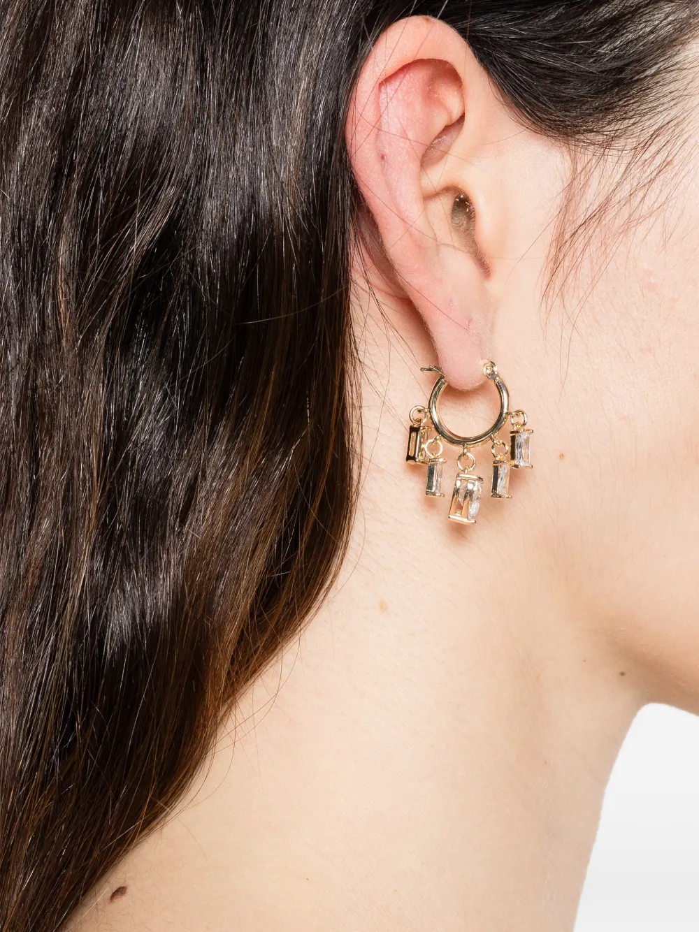 Heart Zirconia Brass Earrings