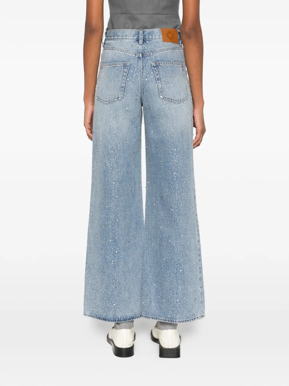 Maje Straight jeans verfraaid met kristallen Blauw