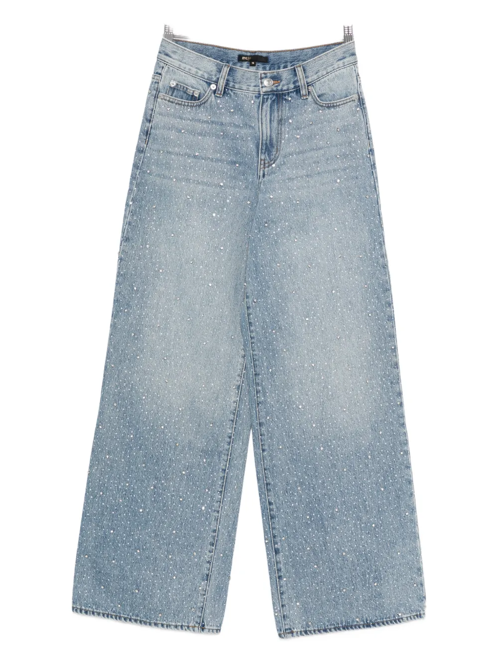 Maje Jeans dritti con decorazione - Blu