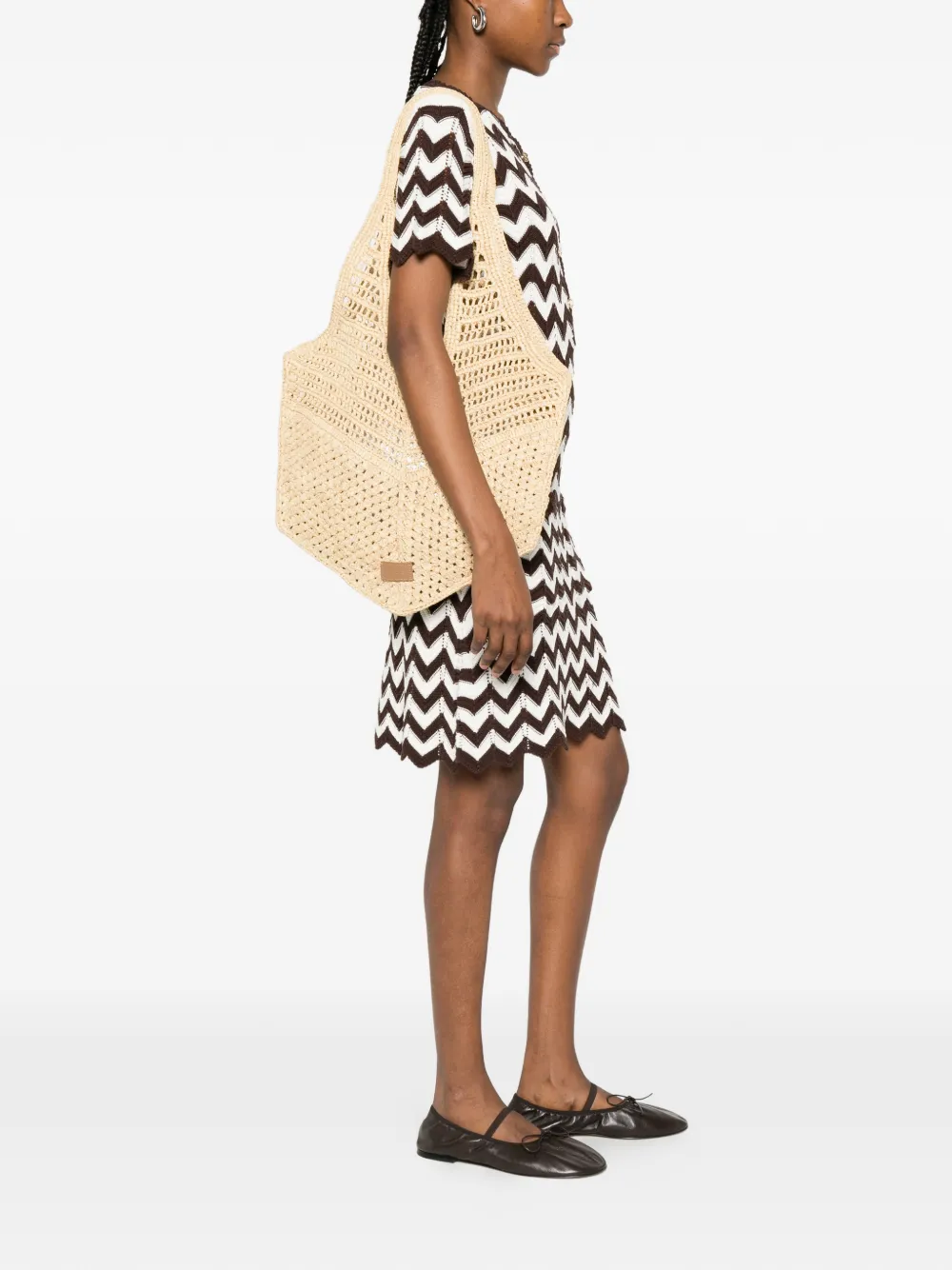Maje Raffia shopper Beige