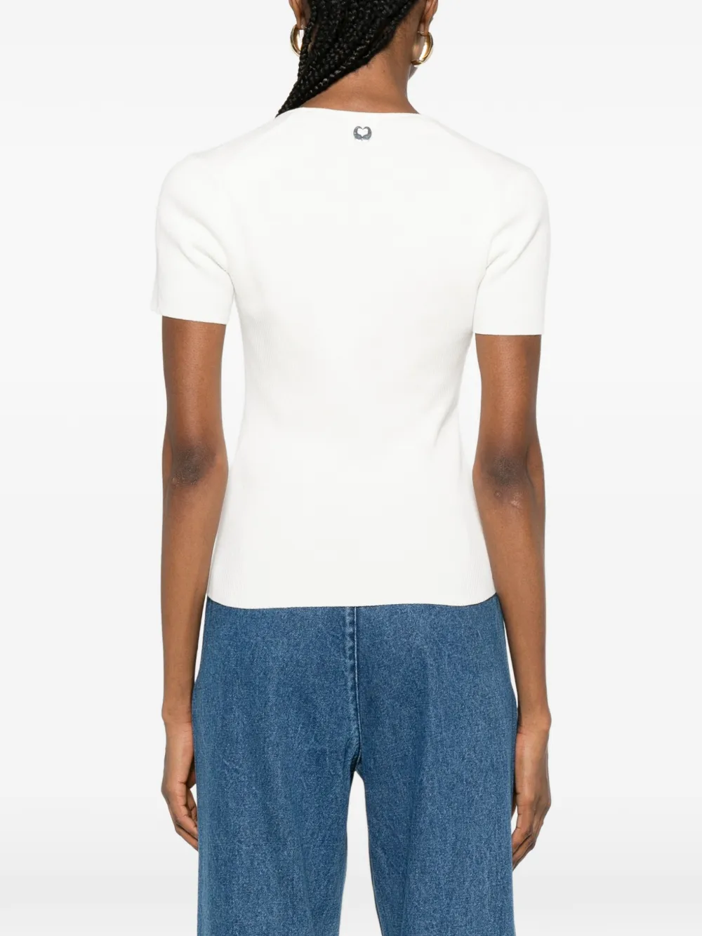 Maje T-shirt met vierkante hals Wit