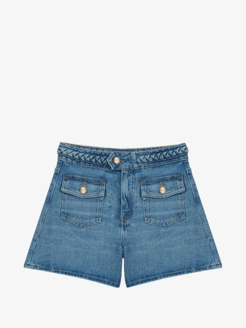 Maje braided denim shorts