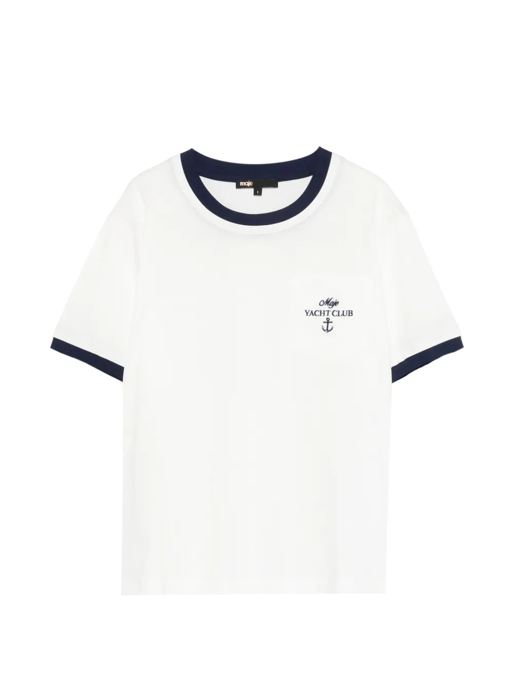Maje T-shirt con bordo a contrasto - Bianco