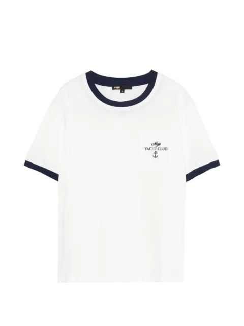 Maje contrast-trim graphic T-shirt