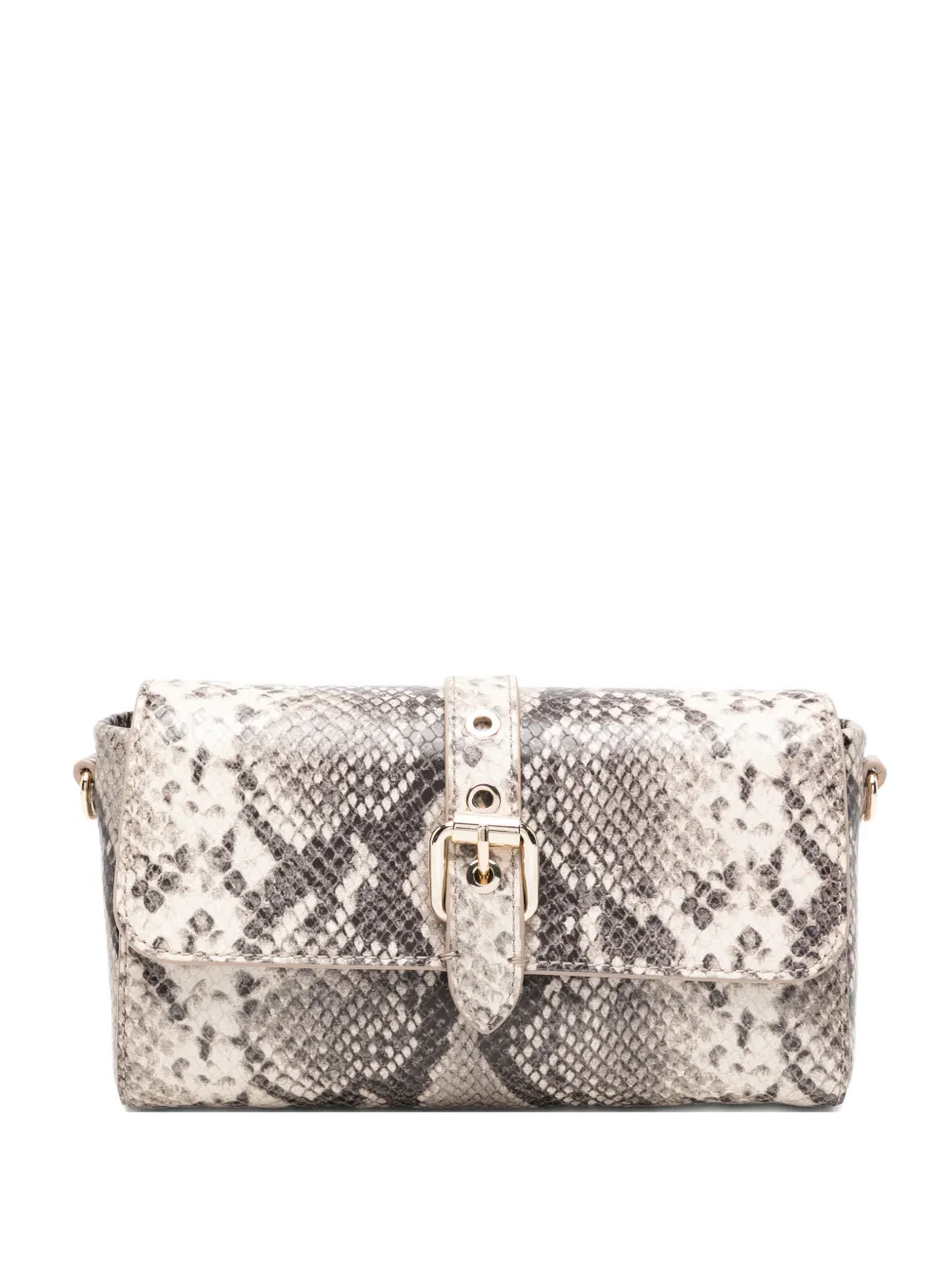 Maje snake-effect buckle-detail cross body bag - Toni neutri